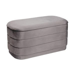 Storage Ottoman Grey with Tray Top 76x38cm