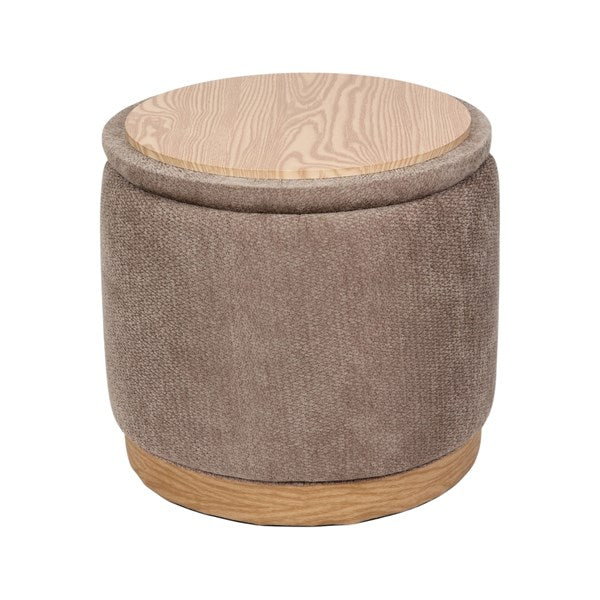 Pouffe Style Storage Ottoman with Tray Top 45x41cm