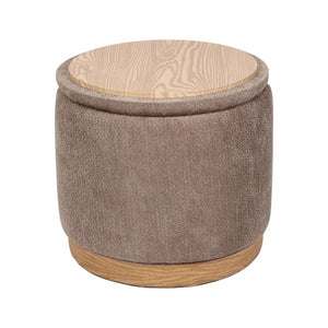 Pouffe Style Storage Ottoman with Tray Top 45x41cm