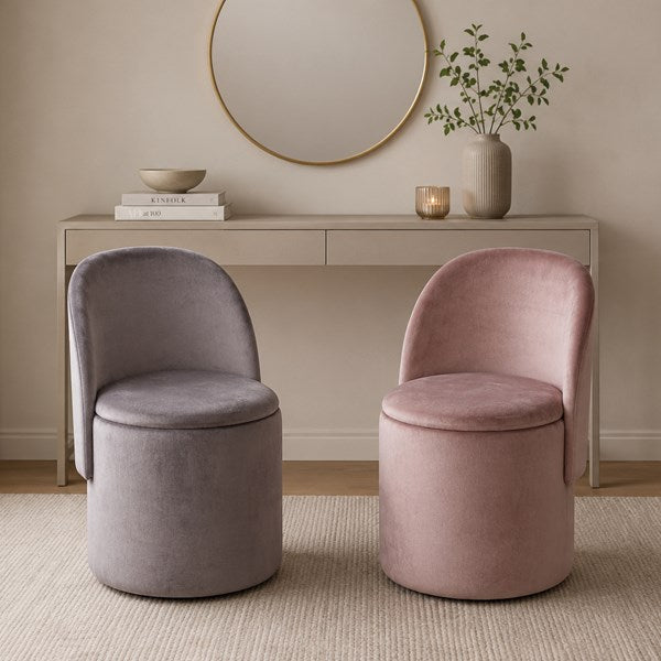 Chair Storage Ottoman Grey 50x46x71cm