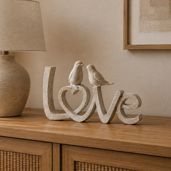 Love with Birds Resin Plaque 37x19cm