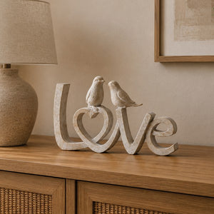 Love with Birds Resin Plaque 37x19cm