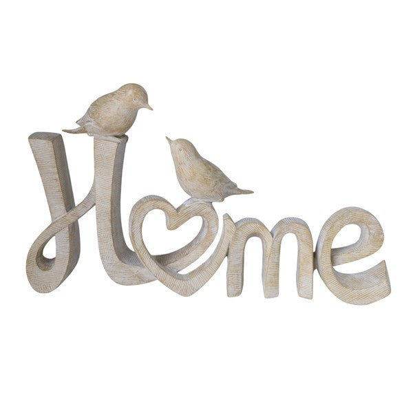 Home with Birds Resin Plaque 37x21cm