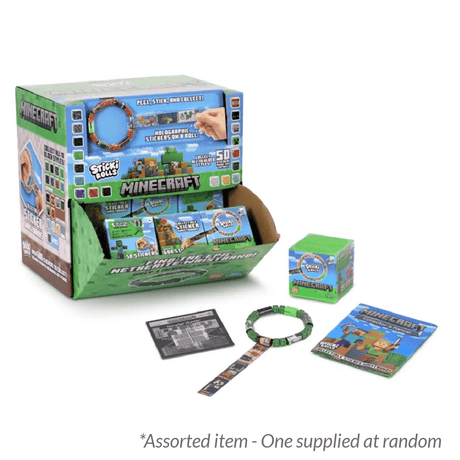 Sticki Rolls Minecraft Capsules - Assorted - One Supplied* - ART & CRAFT/MAGIC/AIRFIX - Beattys of Loughrea