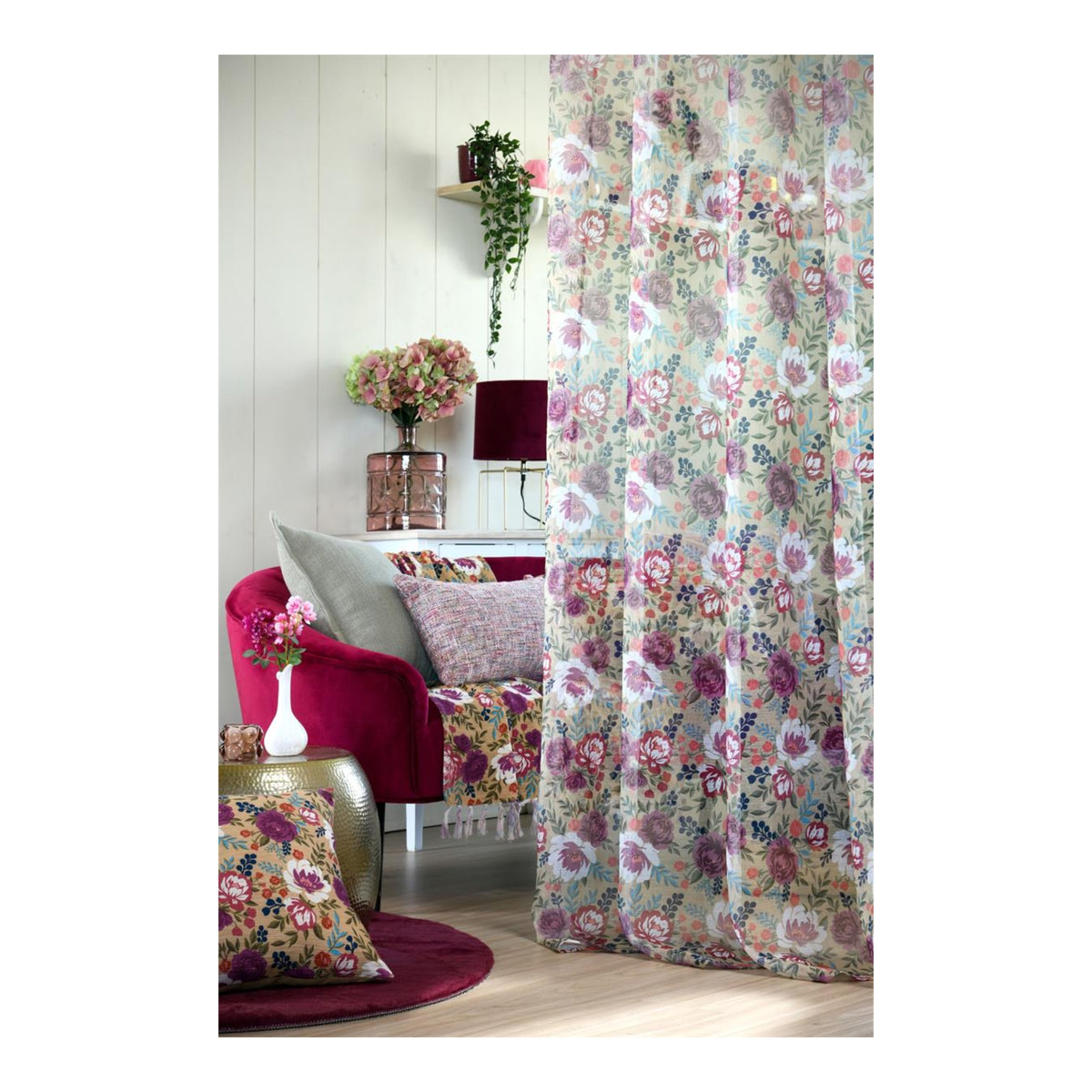 STOF Augusta Sheer Curtain, Multicolour, 140x240cm