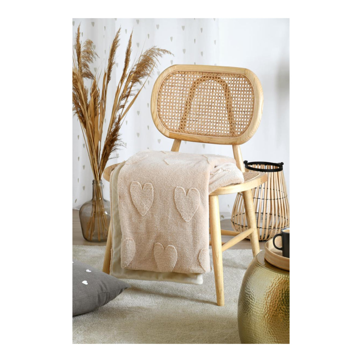STOF Teenlove Throw, Natural, 130x160cm - THROWS/BLANKETS - Beattys of Loughrea
