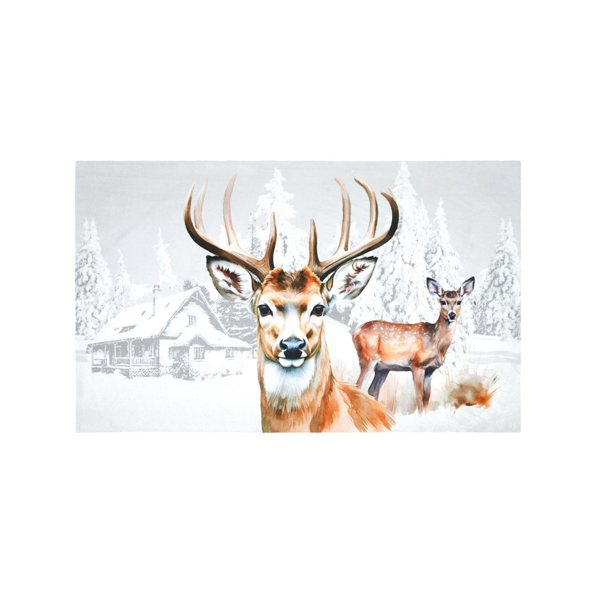 STOF Brame Deer Motif Rug, Natural, 75x45cm - FLOOR/FIRESIDE RUGS - Beattys of Loughrea
