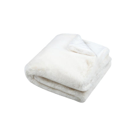 STOF Icy Faux Fur Throw, Ecru, 130x160cm