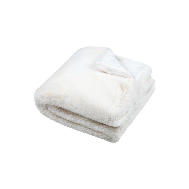 STOF Icy Faux Fur Throw, Ecru, 130x160cm - THROWS/BLANKETS - Beattys of Loughrea