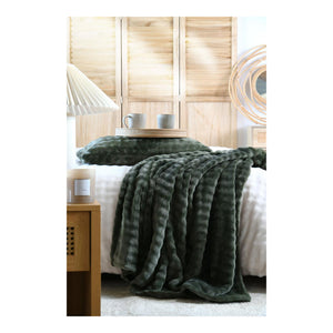 STOF Warmy Faux Fur Throw, Khaki, 180x220cm