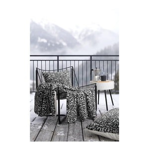 STOF Panthera Leopard-Print Throw, Black, 130x160cm - THROWS/BLANKETS - Beattys of Loughrea