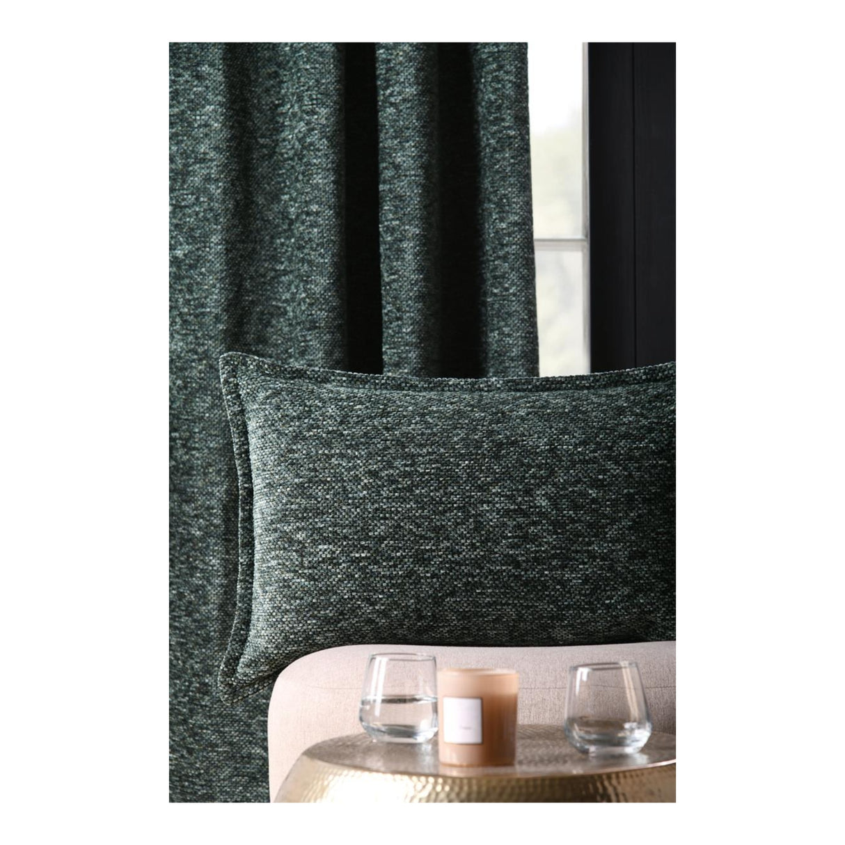 STOF Dublin Chenille Jacquard Cushion, Khaki, 45x70cm - CUSHIONS/COVERS - Beattys of Loughrea