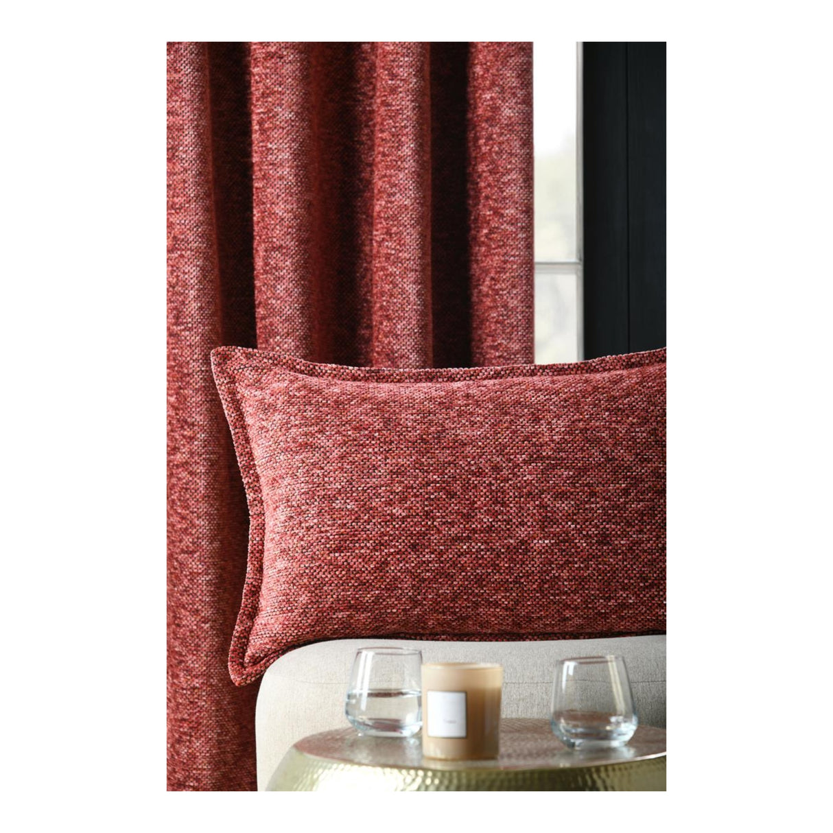 STOF Dublin Chenille Jacquard Cushion, Terracotta, 45x70cm - CUSHIONS/COVERS - Beattys of Loughrea