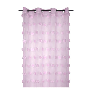STOF Pompinou Pompom Sheer Curtain, Lilac, 135x260cm - CURTAINS - READY MADE - Beattys of Loughrea