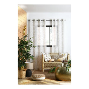 STOF Livani Floral Sheer Curtain, Natural, 140x240cm - CURTAINS - READY MADE - Beattys of Loughrea
