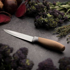 Taylor's Eye Witness Brooklyn 5 Piece Kitchen Knife Set with Bonus Sharpener, Beech