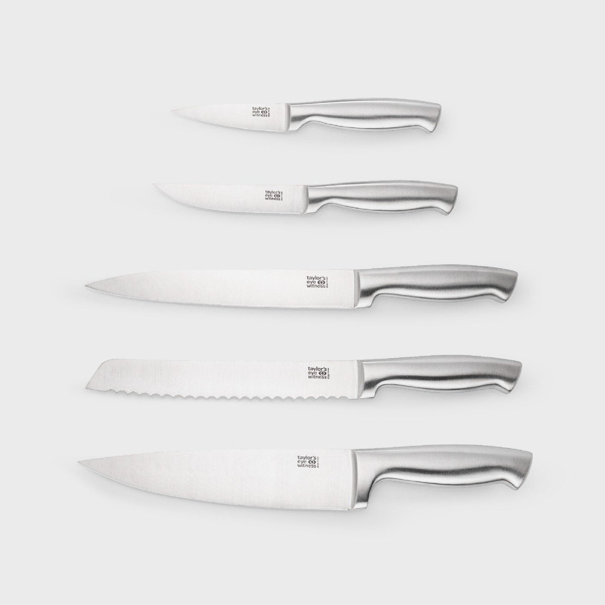 Taylor's Eye Witness Berkeley 5 Piece Stainless Steel Knife Block Set, Acacia Wood & Acrylic