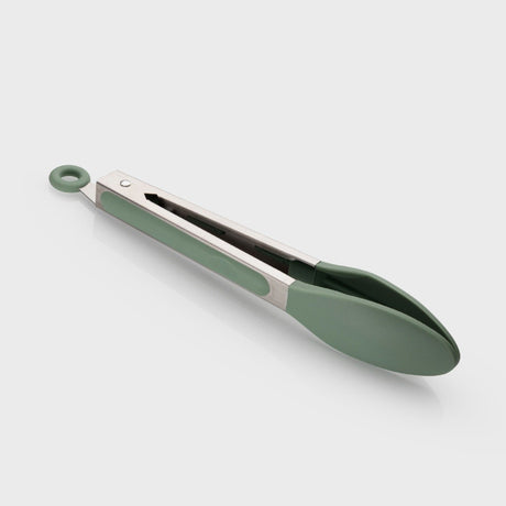 Taylor's Eye Witness Stainless Steel & Silicone Tongs, Sage, 23cm/9in - KITCHEN HAND TOOLS - Beattys of Loughrea