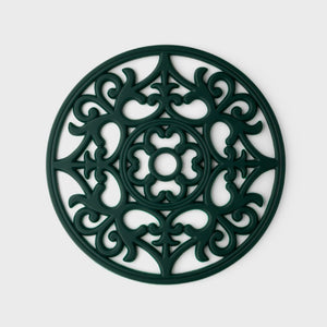Taylor's Eye Witness Vintage Round Silicone Trivet & Placemat, British Racing Green, 19.5cm