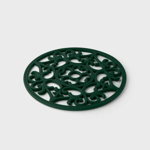Taylor's Eye Witness Vintage Round Silicone Trivet & Placemat, British Racing Green, 19.5cm