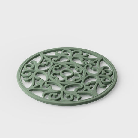 Taylor's Eye Witness Vintage Round Silicone Trivet & Placemat, Sage, 19.5cm - TABLEMATS/COASTERS - Beattys of Loughrea