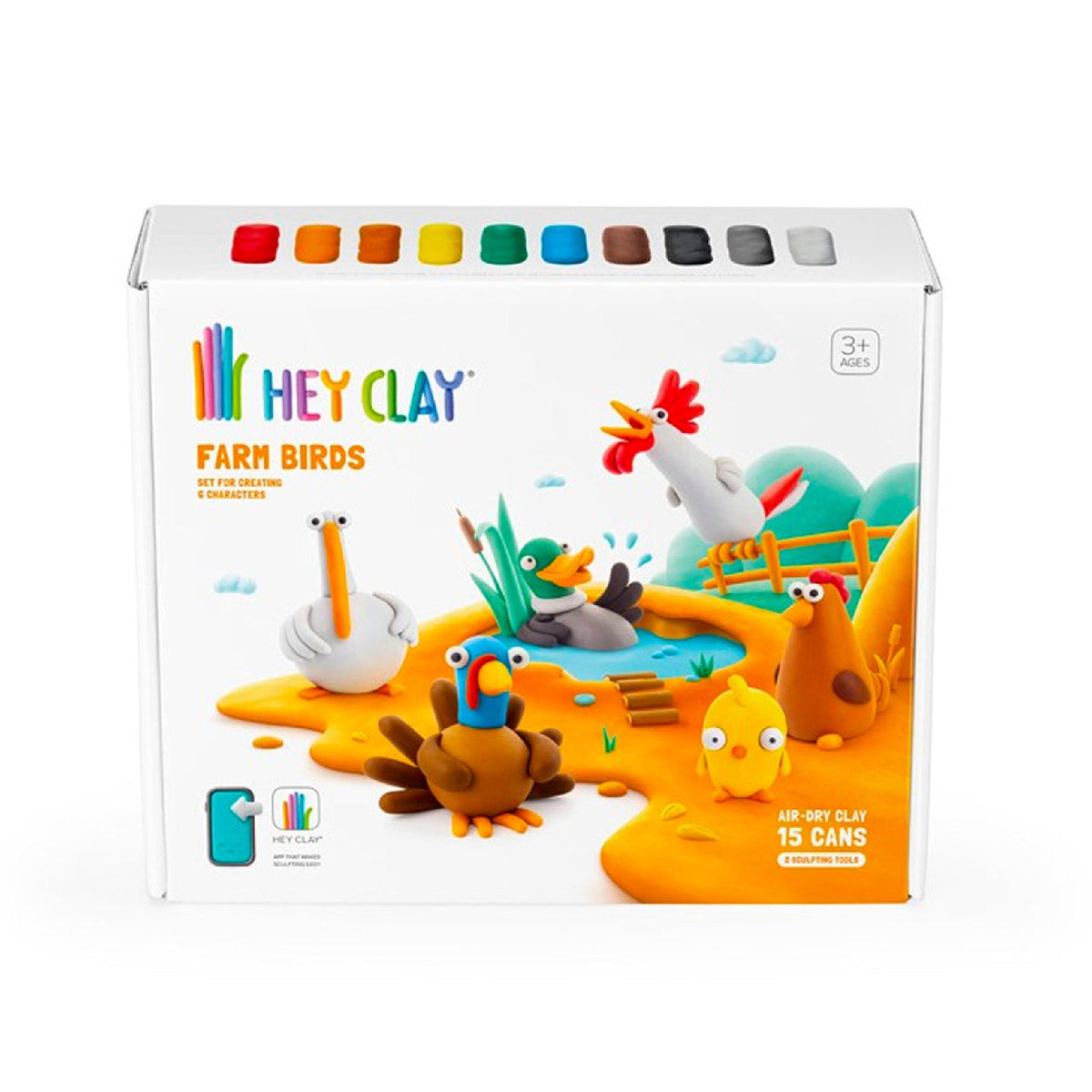 Hey Clay Farm Birds 6 Can Set