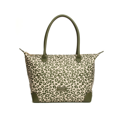 Alice Wheeler Olive Leopard - Shoreditch Large Tote Bag - HANDBAGS, MANBAGS, SHOPPING BAGS - Beattys of Loughrea