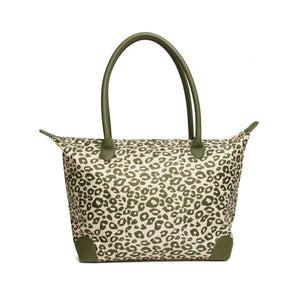 Alice Wheeler Olive Leopard - Shoreditch Large Tote Bag