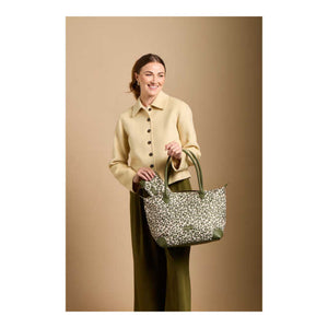 Alice Wheeler Olive Leopard - Shoreditch Large Tote Bag