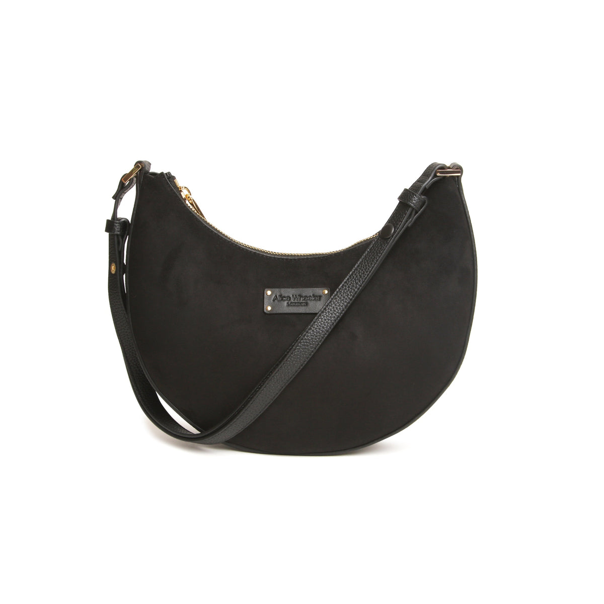 Alice Wheeler Black Suede - Kensington Shoulder / Cross Body Bag