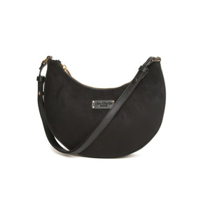 Alice Wheeler Black Suede - Kensington Shoulder / Cross Body Bag