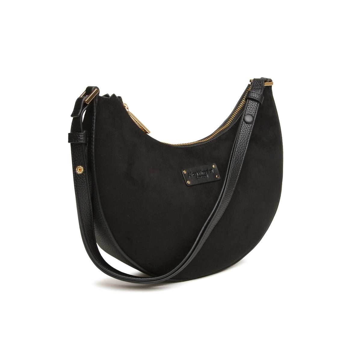 Alice Wheeler Black Suede - Kensington Shoulder / Cross Body Bag