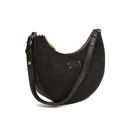 Alice Wheeler Black Suede - Kensington Shoulder / Cross Body Bag - HANDBAGS, MANBAGS, SHOPPING BAGS - Beattys of Loughrea