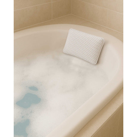 Cushioned Bath Pillow with Suction Cups – White - BATH MATS/SETS - Beattys of Loughrea