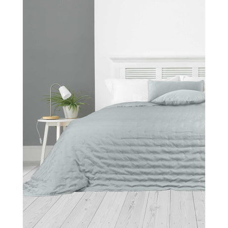 Leon Embossed Bedspread 240 x 260cm – Grey - BED SPREADS/COVERS/QUILTS - Beattys of Loughrea