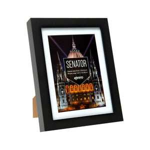 Kenro Senator Black Wood Photo Frame, 8x6in with 7x5in Mat