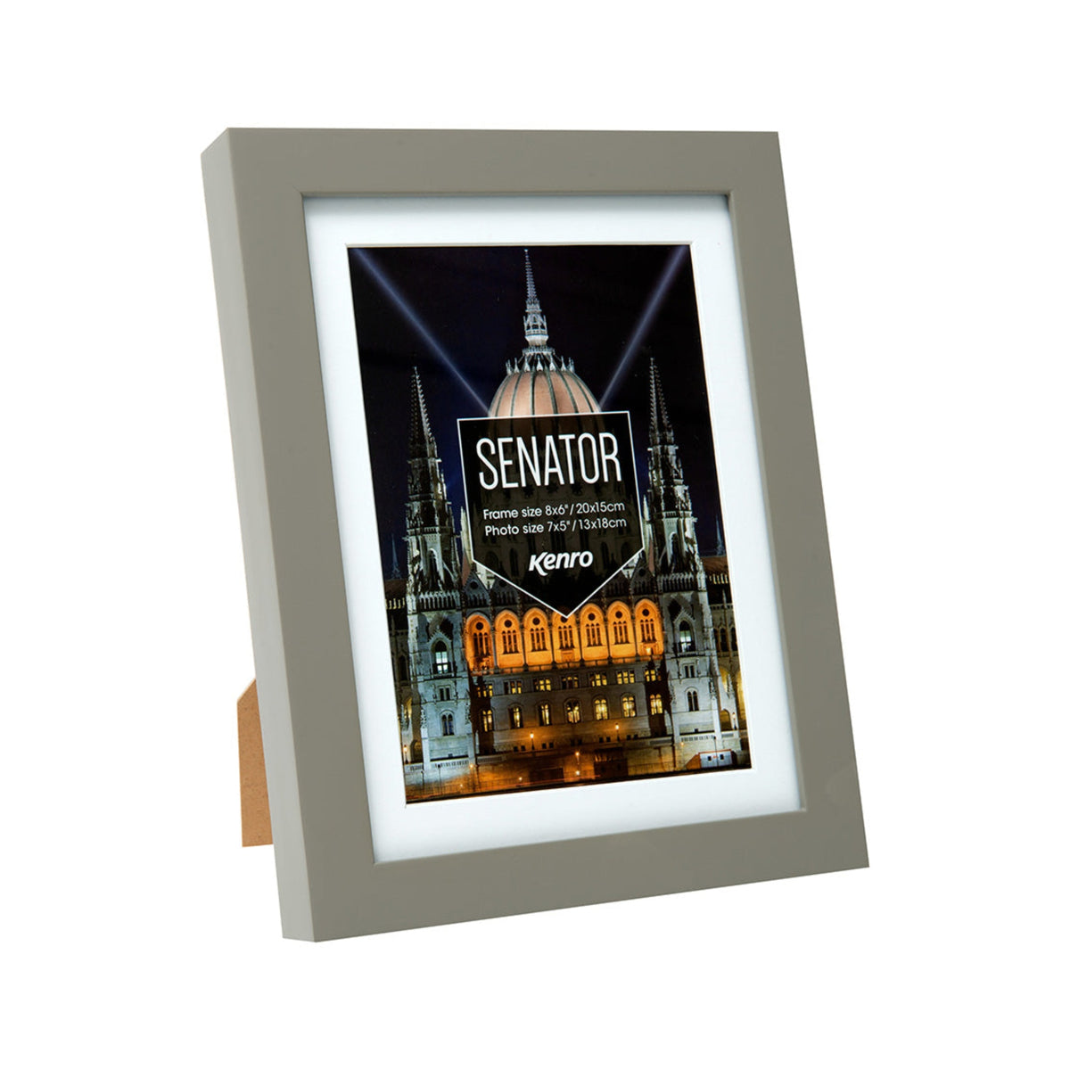 Kenro Senator Grey Wood Photo Frame, 8x10in with 8x6in Mat
