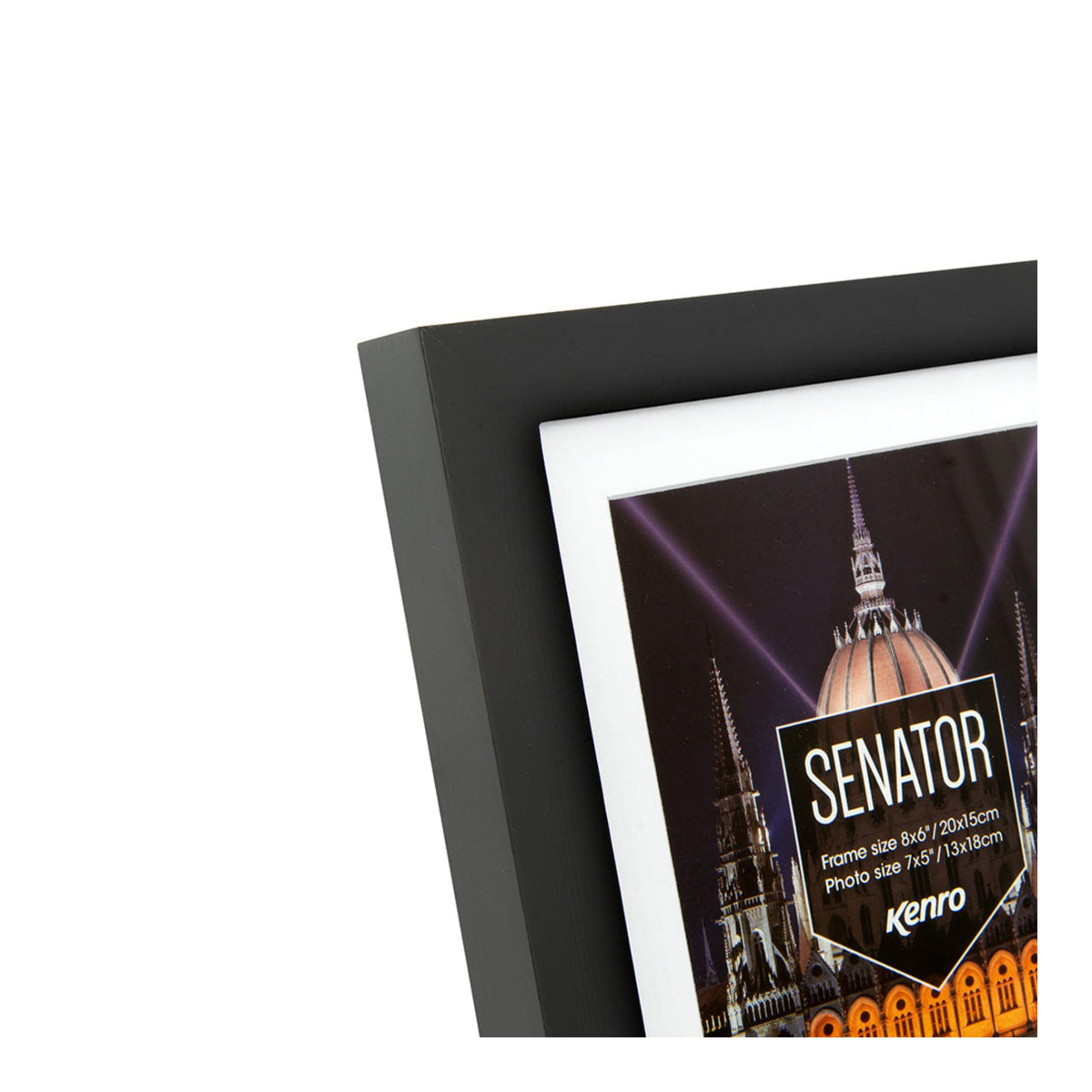 Kenro Senator Black Wood Photo Frame, 10x12in with 8x10in Mat