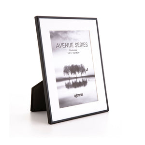 Kenro Avenue Black Photo Frame, 8x6in with 6x4in Mat