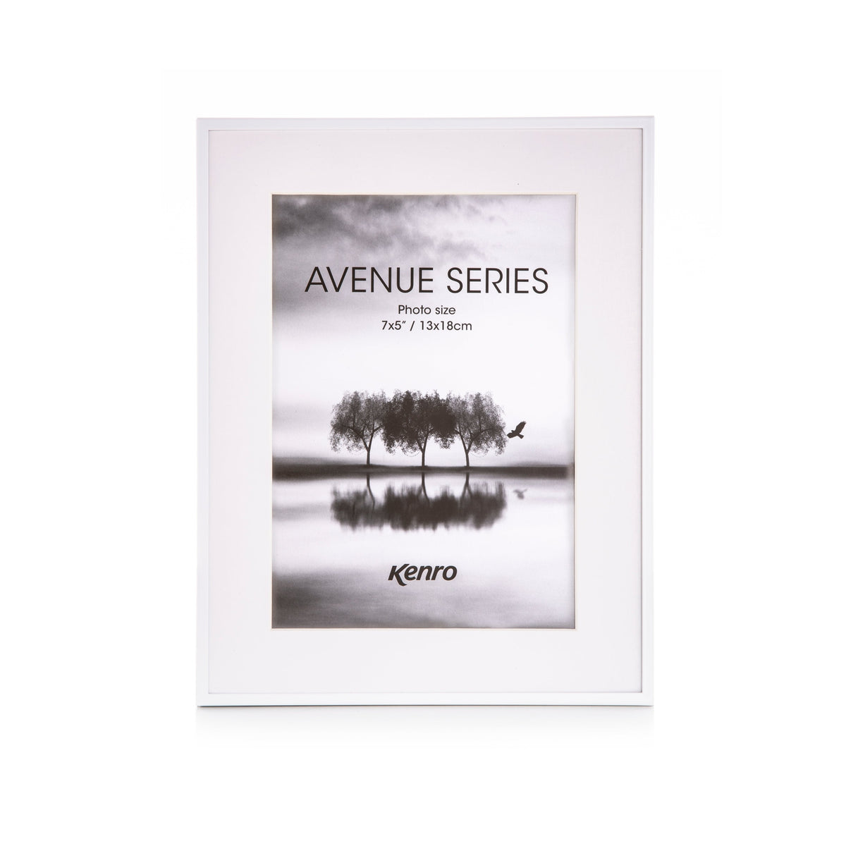 Kenro Avenue White Photo Frame, 8x6in with 6x4in Mat