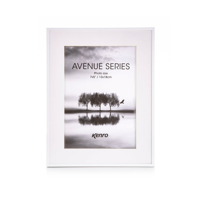 Kenro Avenue White Photo Frame, 8x6in with 6x4in Mat