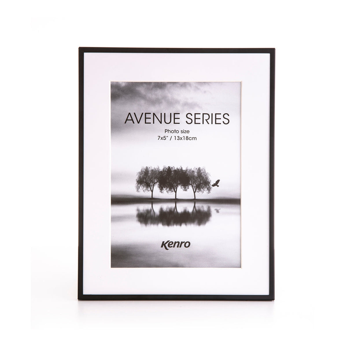 Kenro Avenue Black Photo Frame, 9x7in with 7x5in Mat