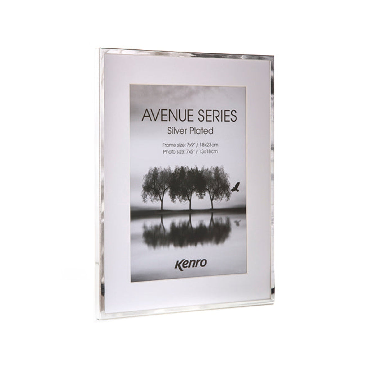 Kenro Avenue Silver Plated Photo Frame, 9x7in with 7x5in Mat