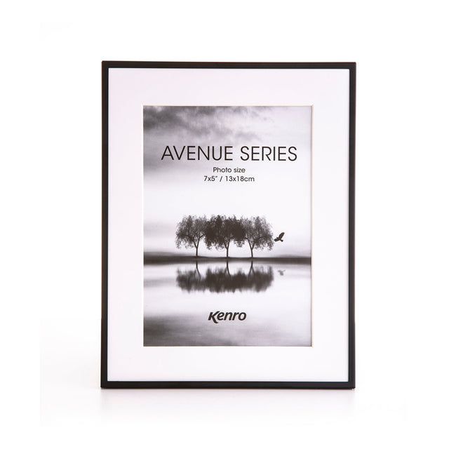 Kenro Avenue Black Photo Frame, 10x12in with 8x10in Mat