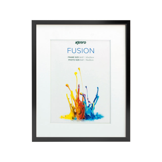 Kenro Fusion Classic 8x6in Photo Frame with 6x4in Mat, Black