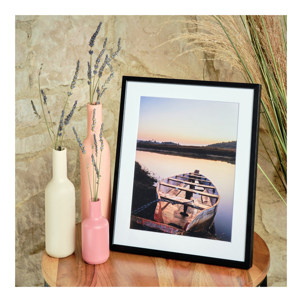 Kenro Fusion Classic 8x6in Photo Frame with 6x4in Mat, Black