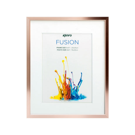 Kenro Fusion Classic 9x7in Photo Frame with 7x5in Mat, Rose Gold - PHOTO FRAMES - PLATED, GILT, STONE - Beattys of Loughrea
