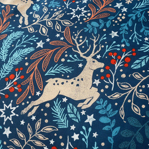 WINTER STAGS DUVET SET BLUE DOUBLE PWIND2C