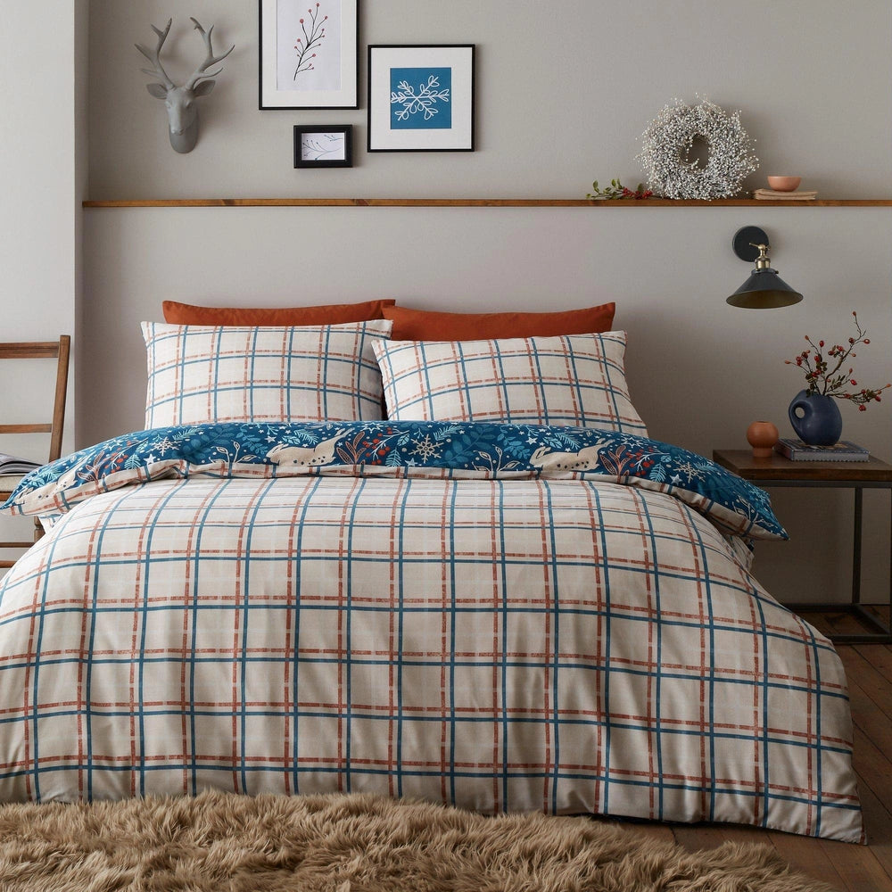 WINTER STAGS DUVET SET BLUE KING PWIND3C