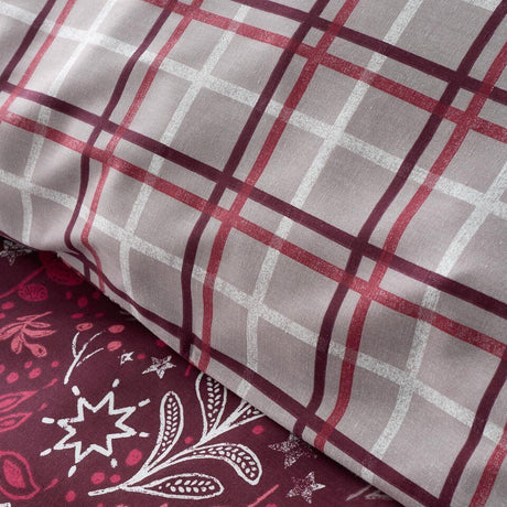 Winter Stags Duvet Cover Set, Burgundy - Single - DUVET COVERS - Beattys of Loughrea